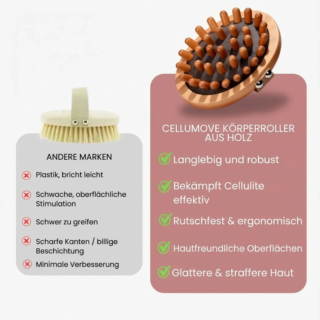 Hölzerner Anti-Cellulite-Körperroller – Fördert die Blutzirkulation und glättet die Haut