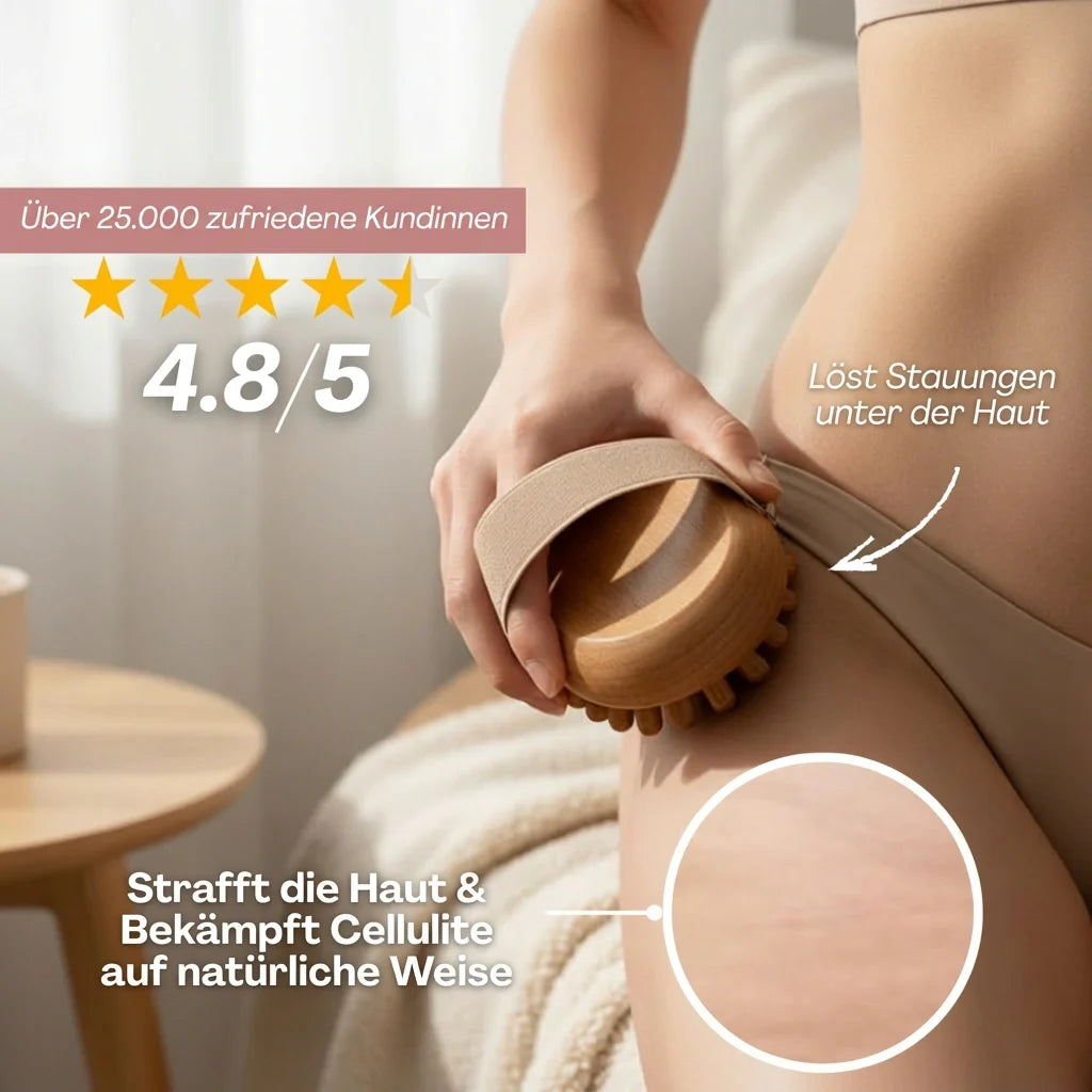 Hölzerner Anti-Cellulite-Körperroller – Fördert die Blutzirkulation und glättet die Haut