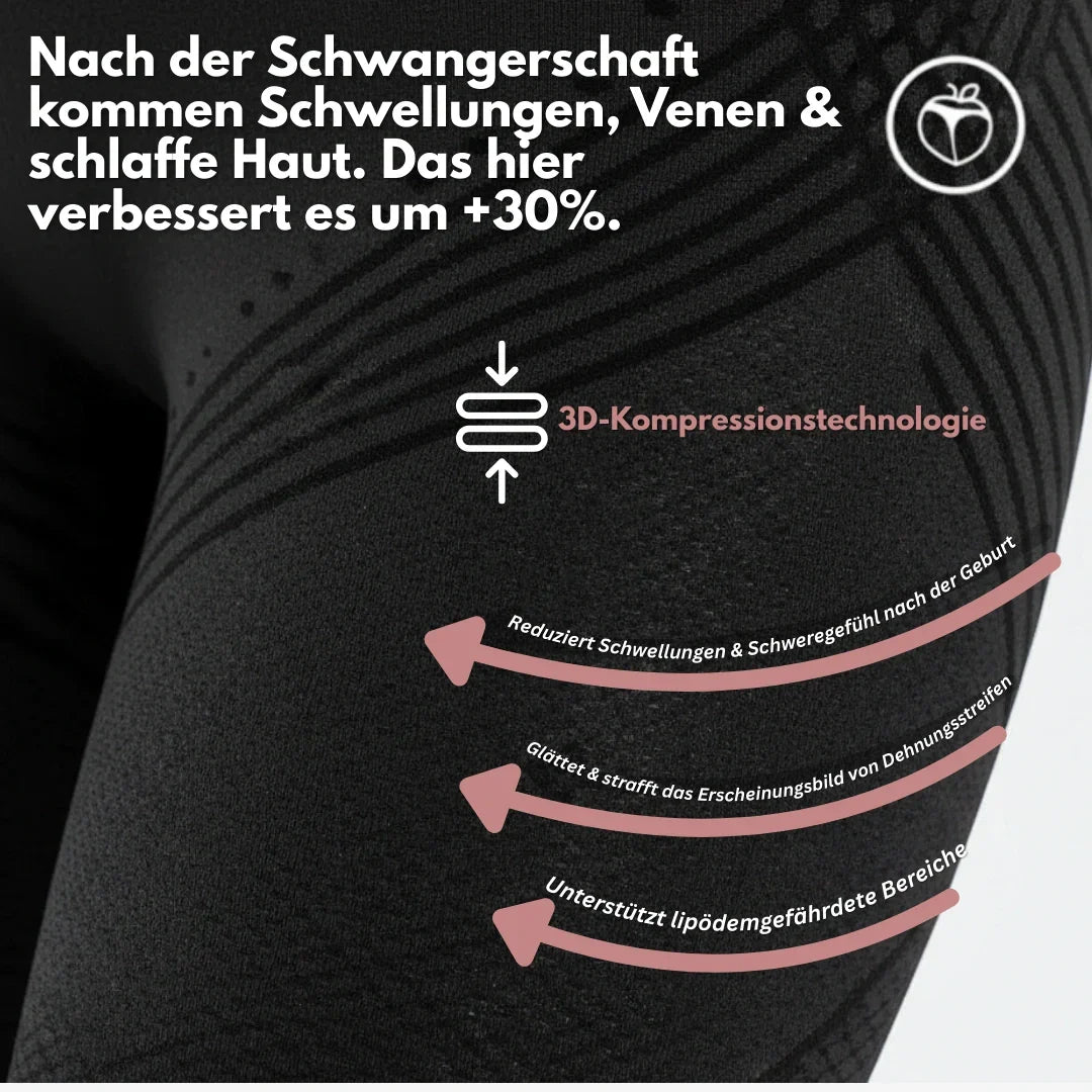 Cellumove 3D Legging – oder Geld zurück. Die Leggings nach der Schwangerschaft, auf die über 25.000 Mamas schwören.