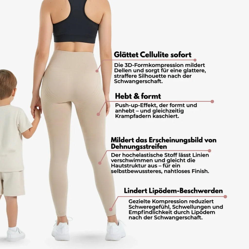 Cellumove 3D Legging – oder Geld zurück. Die Leggings nach der Schwangerschaft, auf die über 25.000 Mamas schwören.